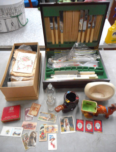 Lot 77 - Mixed Group lot, incl Vintage Ephemera, Cigarette Cards, Ceramics, Perf