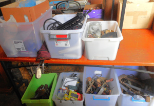 Lot 79 - Large Blokey lot, incl Power Tools, Hand tools, Golf Clubs, Wool &