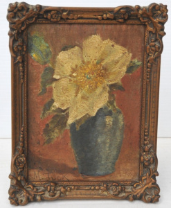 Lot 140 - Marie Tuck (1866 - 1947) Small Gilt framed Oil Painting - A Single Whi