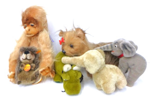 Lot 143 - Group lot of Vintage Soft Toys inc Steiff Joggi hedgehog, Kamar monkey