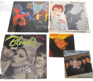 Lot 170 - Group Vintage Vinyl Records, LPs and 45rpm Singles, incl David Bowie a