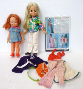 Lot 211 - 2 x Vintage Ideal Dolls with growing hair inc, Velvet & Cinnamon -