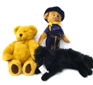 Lot 212 - 3 x Contemporary Soft Toys inc, Australian Bocchetta Onyx Black Cat, F