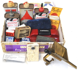 Lot 213 - Small Box lo of Vintage Cigarette & Smoking Accessories incl Match