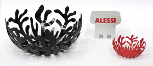 Lot 302 - 3 pces Modernist Italian Alessi inc Boxed Mediterraneo Black Fruit Bow