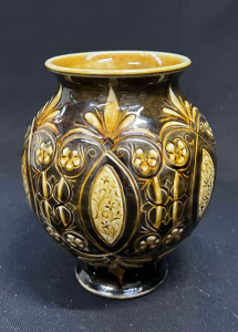 Lot 353 - c1880 Doulton Lambeth scrafito hand decorated Vase by Edith L Lupton -