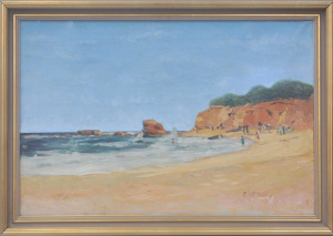 Matthew James McNally (1874 - 1943) Framed Oil Painting on Canvas - Red Bluff, B