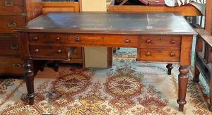 Lot 1 - W H Rocke & Co Victorian Cedar & Pine Desk - leatherette inset t