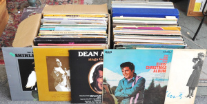 Lot 21 - 2 x Boxes of Assorted Vinyl LP Records incl Dean Martin, Elvis, Judy Ga