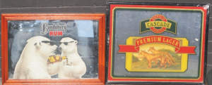 Lot 29 - 2 x Framed Bar Advertising Mirrors - Cascade Premium Lager (still in sh