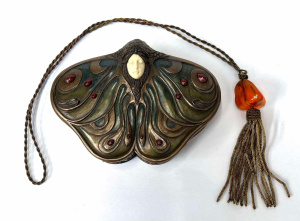 Lot 58 - Art Nouveau style Butterfly trinket with vintage Amber necklace with ta