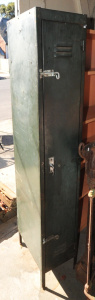 Lot 71 - Vintage Single Door Vented metal Locker - Shelf & hanging hook to i