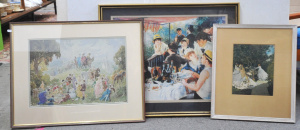 Lot 74 - Group lot - Framed Classical Prints - Norman Lindsay 'The Picnic', Reno