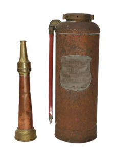 Lot 102 - 2 x Vintage Brass & Copper items inc Simplex Fire Extinguisher &am