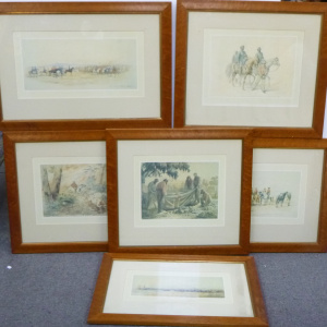 Lot 112 - Set of 6 William Strut Prints of Colonial Australia Scenes - Largest 5