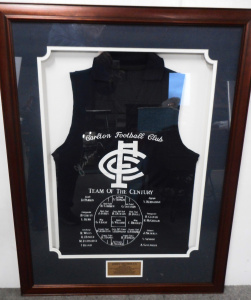 Lot 139 - Large framed Ltd Ed Carlton Football Club Presentation Jumper - CFC Te