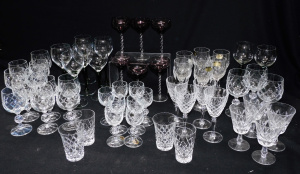 Lot 155 - Group lot of Stemware & Glasses inc Amethyst with clear twisted st