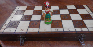 Lot 161 - Russian Chess Set with hand-decorated wooden pieces (complete)