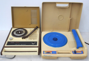 Lot 167 - 2 x Vintage Plastic Portable Record Players incl Fischer-Price & W