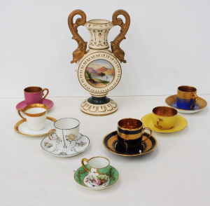 Lot 182 - Group lot of Victorian ceramics inc Continental Demitasse Cups & S