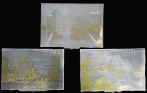 Lot 185 - 3 x Vintage Zinc Printing Plates with Images of Brisbane incl Parliame