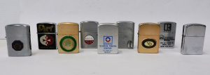 Lot 199 - 9 x vintage Zippo style Fuel Cigarette Lighters - some USA made + othe