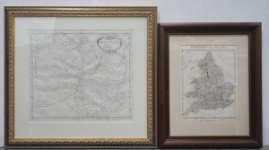 Lot 218 - 2 x Vintage Engraved Maps featuring England and Wales & Huntington