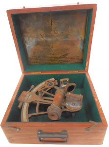 Lot 221 - Boxed Nautical Sextant bearing the mark of Harry Barrow & co Londo