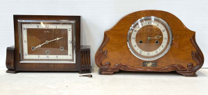 Lot 222 - 2 x 1930s Mantle Clocks - Enfield & Bentima