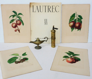 Lot 224 - Mixed Group lot in Lautrec XIX Century book , 4 x Botanical Prints, Br