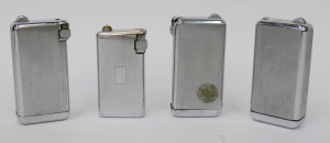 Lot 229 - 4 x Vintage French Flaminare Cigarette Lighters - All silver toned, sm