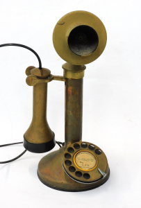 Lot 235 - Vintage English GEC Brass Candlestick telephone