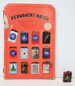 Lot 245 - Vintage Permanent Match Cigarette Lighters in Point of Sale Display in