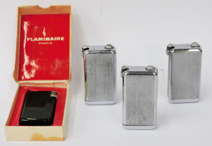 Lot 258 - 4 x Vintage French Flaminare Cigarette Lighters - 3x Large Silver Tone