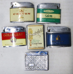 Lot 279 - Group Lot Vintage Cigarette & Tobacco Advertising Lighters - incl