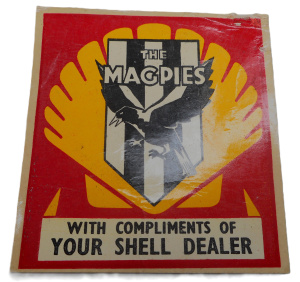 Lot 285 - Vintage 1960s VFL Collingwood Magpies Decal compliments of shell Deale