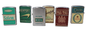 Lot 286 - Group Lot Vintage ZIPPO Style Cigarette & Tobacco Advertising Ligh