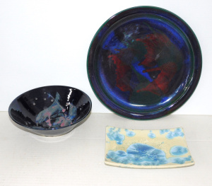 Lot 302 - 3 x Pieces - Australian Studio Pottery - David Williams Crystalline gl