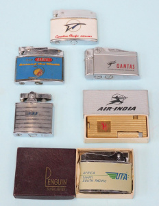 Lot 326 - Group Lot Vintage Airline Advertising Cigarette Lighters - incl Qantas