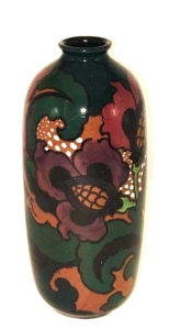 Lot 335 - c1923-36 Decoro, Canning Pottery, earthenware vase, dark ground, flor