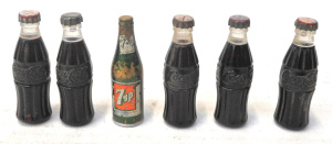 6 x Vintage Coca-Cola & 7UP Noevlty Cigarette Fuel Lighters