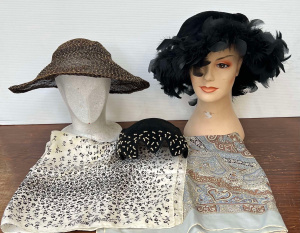 Group ladies vintage access Incl hats Crochetta Florence black velvet & oste