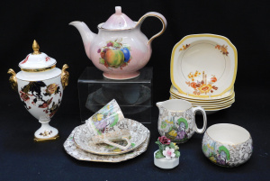 Group lot English ceramics inc Coalport Hong Kong Pattern Lidded - Birds on bran