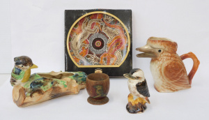 Group lot of Australiana in Aust Pottery Unmarked Grace Seccombe Kookaburra (af