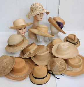 Large Group Lladies Brimmed Summer Strawhats inc vintage - Moray Sydney