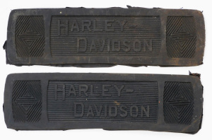 Pair vintage Rubber Harley Davidson Footboard Mats - approx 8 5x31cm