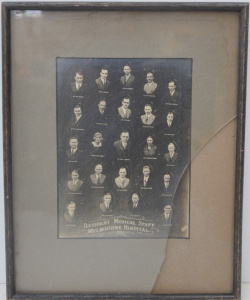 Framed c1931 Photograph - Resident Medical Staff, Melbourne Hospital 1931 - Name