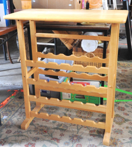 Modern Wooden Wine RackTable for 24 Bottles - Approx 91cm H