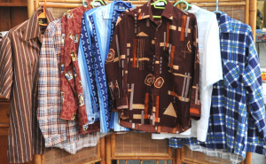 Lot 12 - Group lot - Vintage Mens Shirts - Retro colourful 1970's, Flannelette,