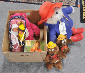 Lot 37 - Box of Vintage Kids Toys incl Paddington Bear, Humphrey B Bear, Boxed B